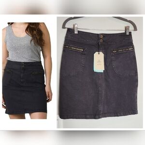 NWT Prana Stretch Denim Grey Broadway Skirt women's size 4